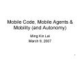 Mobile Code, Mobile Agents PowerPoint PPT Presentation