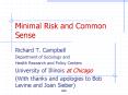 Minimal Risk and Common Sense PowerPoint PPT Presentation