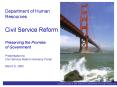 Department of Human Resources Civil Service Reform Preserving the Promise of Government Presentation PowerPoint PPT Presentation