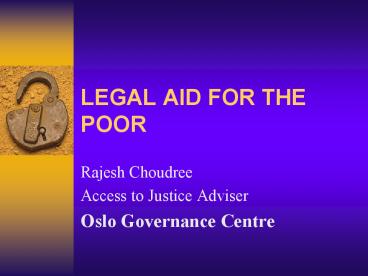 LEGAL AID FOR THE POOR