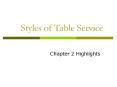 Styles of Table Service PowerPoint PPT Presentation