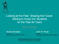 Looking at the Past, Shaping the Future: Getting to Know Our Students for the Past 40 Years PowerPoint PPT Presentation