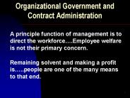 Organizational Government and Contract Administration