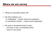 Where we are survey