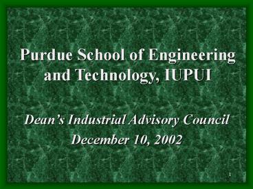 Purdue School of Engineering and Technology, IUPUI