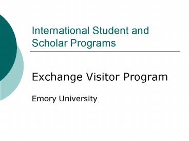 International Student and Scholar Programs