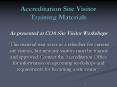 Accreditation Site Visitor Training Materials As presented at COA Site Visitor Workshops PowerPoint PPT Presentation