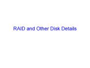 RAID and Other Disk Details