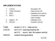IMPLEMENTATIONS