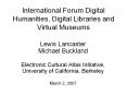 International Forum Digital Humanities, Digital Libraries and Virtual Museums PowerPoint PPT Presentation