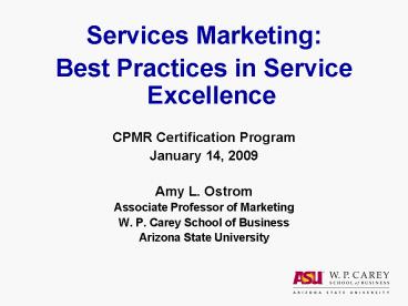 Services Marketing: