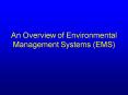 An Overview of Environmental Management Systems EMS PowerPoint PPT Presentation