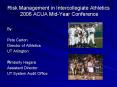 Risk Management in Intercollegiate Athletics 2006 ACUA MidYear Conference PowerPoint PPT Presentation