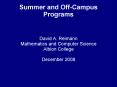 Summer and OffCampus Programs PowerPoint PPT Presentation