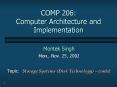 COMP 206: Computer Architecture and Implementation PowerPoint PPT Presentation
