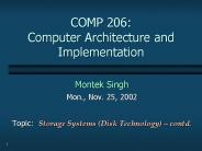 COMP 206: Computer Architecture and Implementation