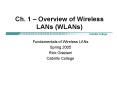 Ch. 1 Overview of Wireless LANs WLANs PowerPoint PPT Presentation