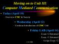 Moving on to Unit III: Computer Mediated Communication PowerPoint PPT Presentation