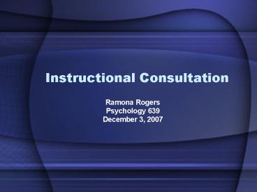 Instructional Consultation