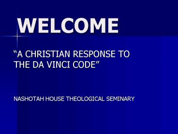 A CHRISTIAN RESPONSE TO