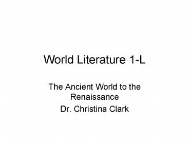 World Literature 1L