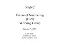 NANC Future of Numbering (FoN) Working Group PowerPoint PPT Presentation