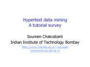 Hypertext data mining A tutorial survey