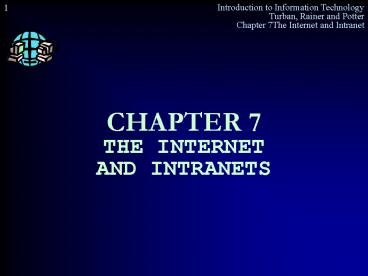 PPT – CHAPTER 7 THE INTERNET AND INTRANETS PowerPoint presentation ...