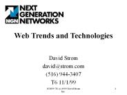 Web Trends and Technologies