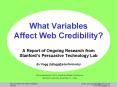 What Variables Affect Web Credibility PowerPoint PPT Presentation