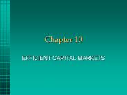 EFFICIENT CAPITAL MARKETS