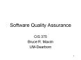 Software Quality Assurance PowerPoint PPT Presentation
