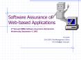 Software Assurance of Webbased Applications PowerPoint PPT Presentation