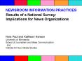 NEWSROOM INFORMATION PRACTICES Results of a National Survey: Implications for News Organizations PowerPoint PPT Presentation