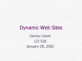 Dynamic Web Sites PowerPoint PPT Presentation