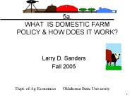5a. WHAT IS DOMESTIC FARM POLICY