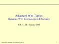 Advanced Web Topics: Dynamic Web Technologies PowerPoint PPT Presentation