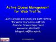 Active Queue Management for Web Traffic PowerPoint PPT Presentation
