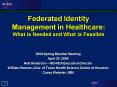 Federated Identity Management in Healthcare: What is Needed and What is Feasible PowerPoint PPT Presentation