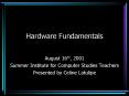 Hardware Fundamentals PowerPoint PPT Presentation