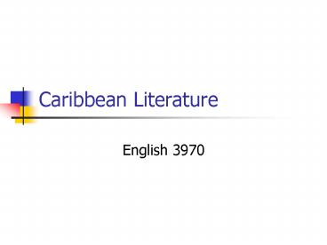 Caribbean Literature