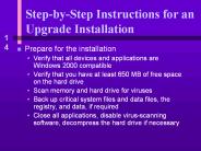 StepbyStep Instructions for an Upgrade Installation
