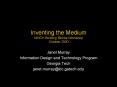 Inventing the Medium NINCH Building Blocks Workshop October 2000 PowerPoint PPT Presentation