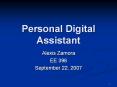 Personal Digital Assistant PowerPoint PPT Presentation