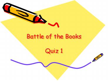Battle of the Books Quiz 1