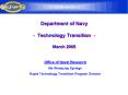 Department of Navy Technology Transition March 2005 PowerPoint PPT Presentation