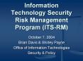 Information Technology Security Risk Management Program ITSRM PowerPoint PPT Presentation