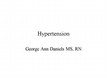 Hypertension