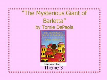 The Mysterious Giant of Barletta by Tomie DePaola