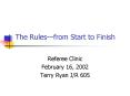 The Rulesfrom Start to Finish PowerPoint PPT Presentation